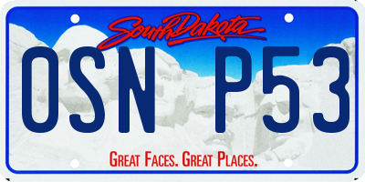 SD license plate 0SNP53