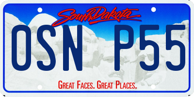 SD license plate 0SNP55
