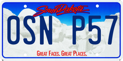 SD license plate 0SNP57