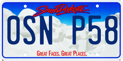 SD license plate 0SNP58
