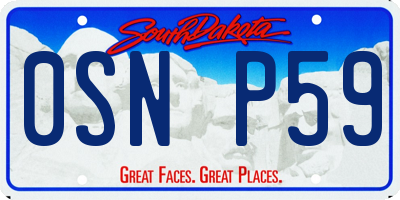 SD license plate 0SNP59