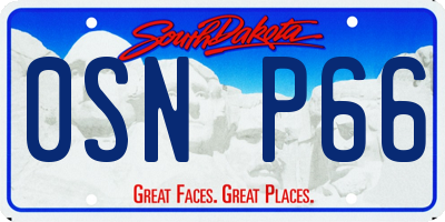 SD license plate 0SNP66