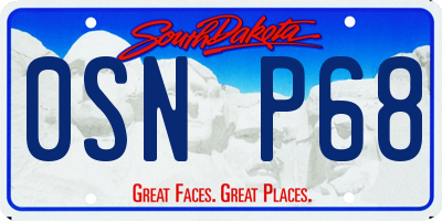 SD license plate 0SNP68