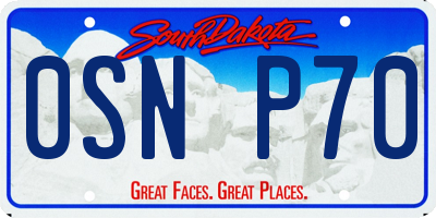 SD license plate 0SNP70