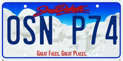 SD license plate 0SNP74