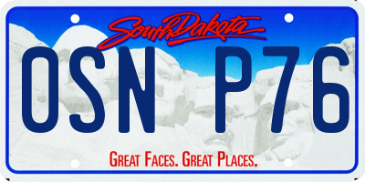 SD license plate 0SNP76