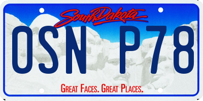 SD license plate 0SNP78