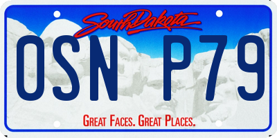 SD license plate 0SNP79