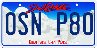 SD license plate 0SNP80