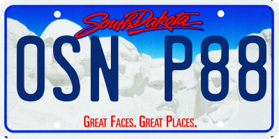SD license plate 0SNP88