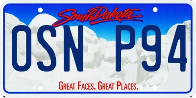 SD license plate 0SNP94