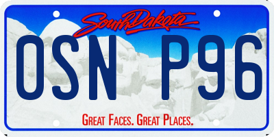 SD license plate 0SNP96