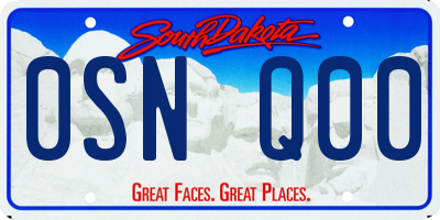 SD license plate 0SNQ00