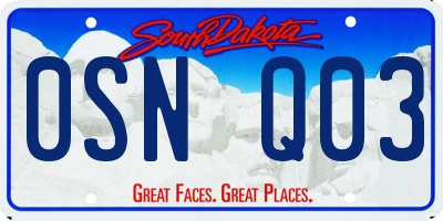 SD license plate 0SNQ03