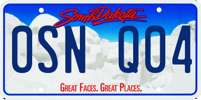 SD license plate 0SNQ04