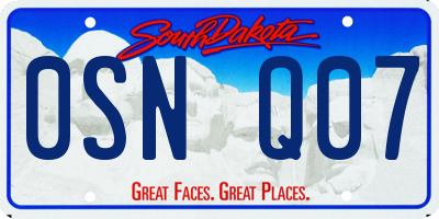 SD license plate 0SNQ07