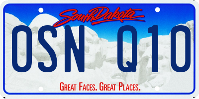 SD license plate 0SNQ10