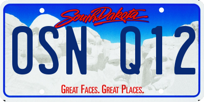 SD license plate 0SNQ12