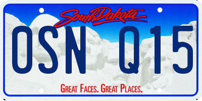 SD license plate 0SNQ15