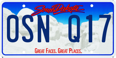 SD license plate 0SNQ17