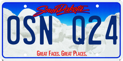 SD license plate 0SNQ24