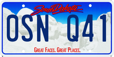 SD license plate 0SNQ41