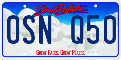 SD license plate 0SNQ50