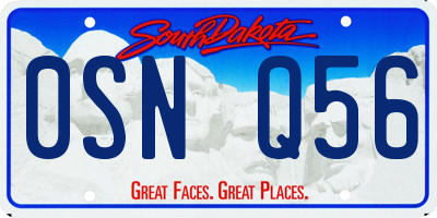 SD license plate 0SNQ56
