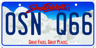 SD license plate 0SNQ66