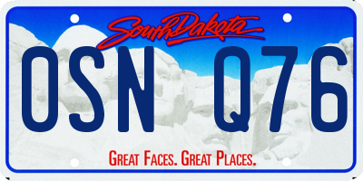SD license plate 0SNQ76