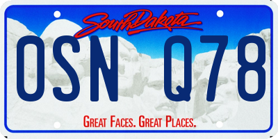 SD license plate 0SNQ78