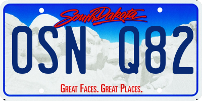 SD license plate 0SNQ82