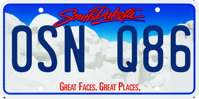 SD license plate 0SNQ86