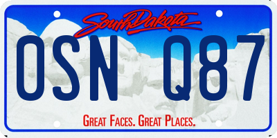 SD license plate 0SNQ87