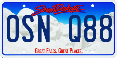SD license plate 0SNQ88