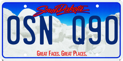 SD license plate 0SNQ90