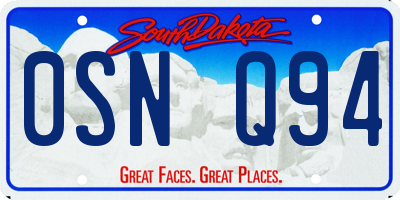 SD license plate 0SNQ94