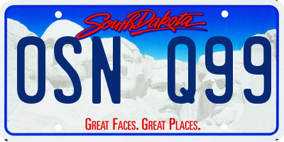 SD license plate 0SNQ99