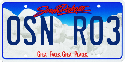 SD license plate 0SNR03