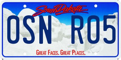 SD license plate 0SNR05