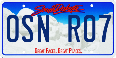 SD license plate 0SNR07