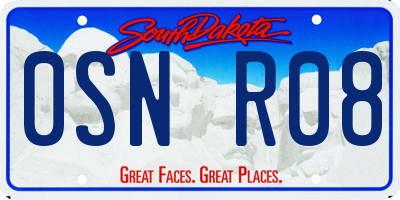 SD license plate 0SNR08