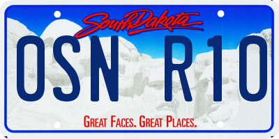 SD license plate 0SNR10