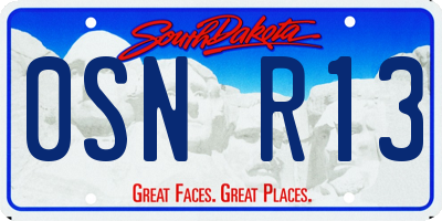 SD license plate 0SNR13