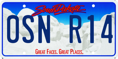 SD license plate 0SNR14