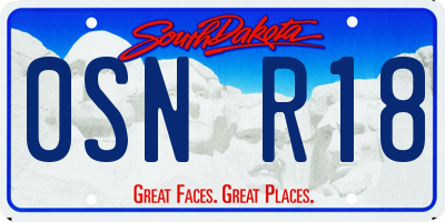 SD license plate 0SNR18