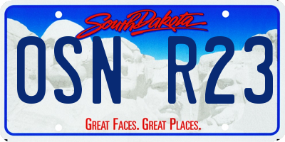 SD license plate 0SNR23
