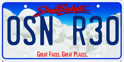 SD license plate 0SNR30
