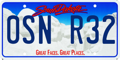 SD license plate 0SNR32