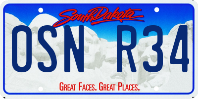 SD license plate 0SNR34